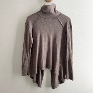 Free People We The Free Tara Split Back Turtleneck Nutmeg